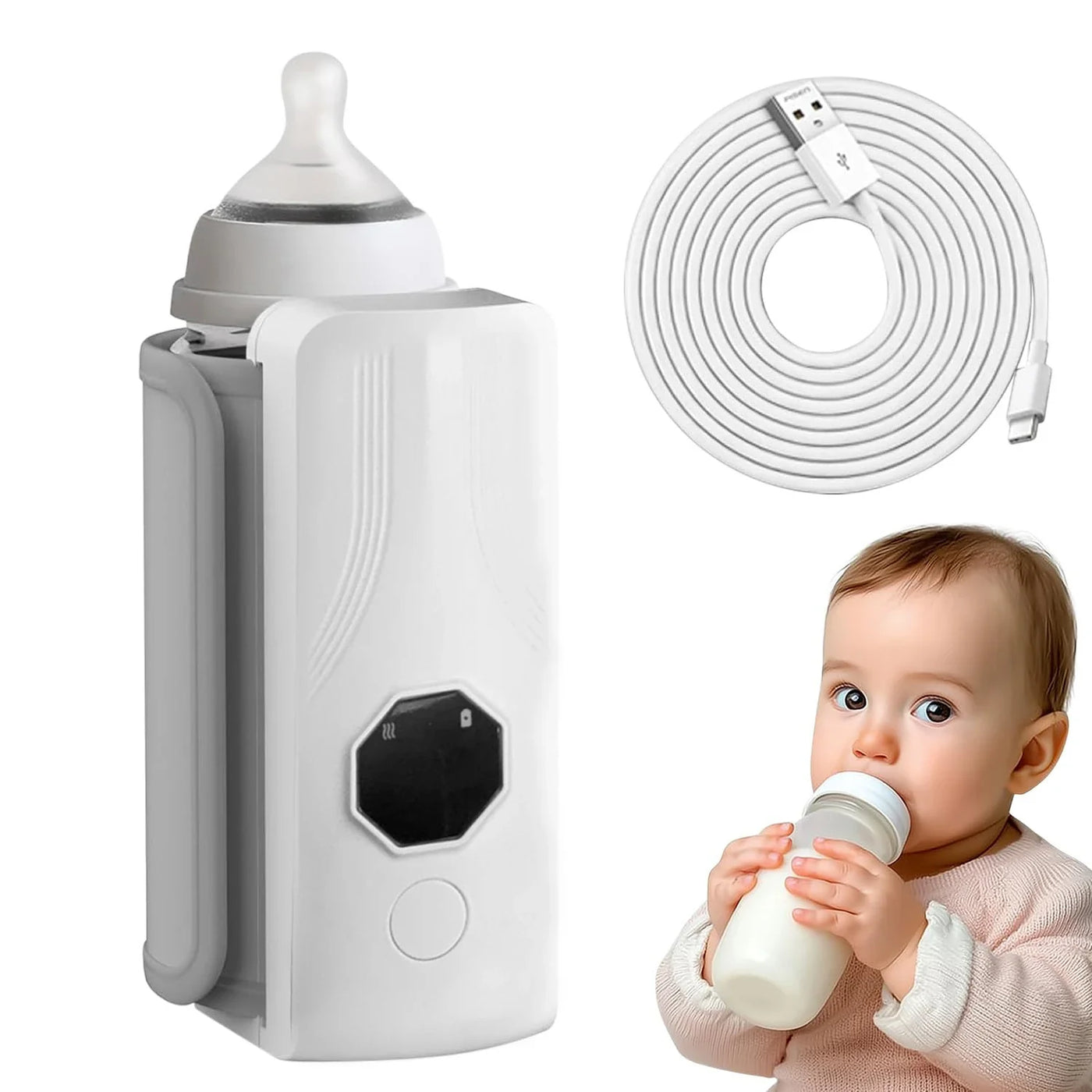 Portable Bottle Warmer with USB Rechargeable Heating