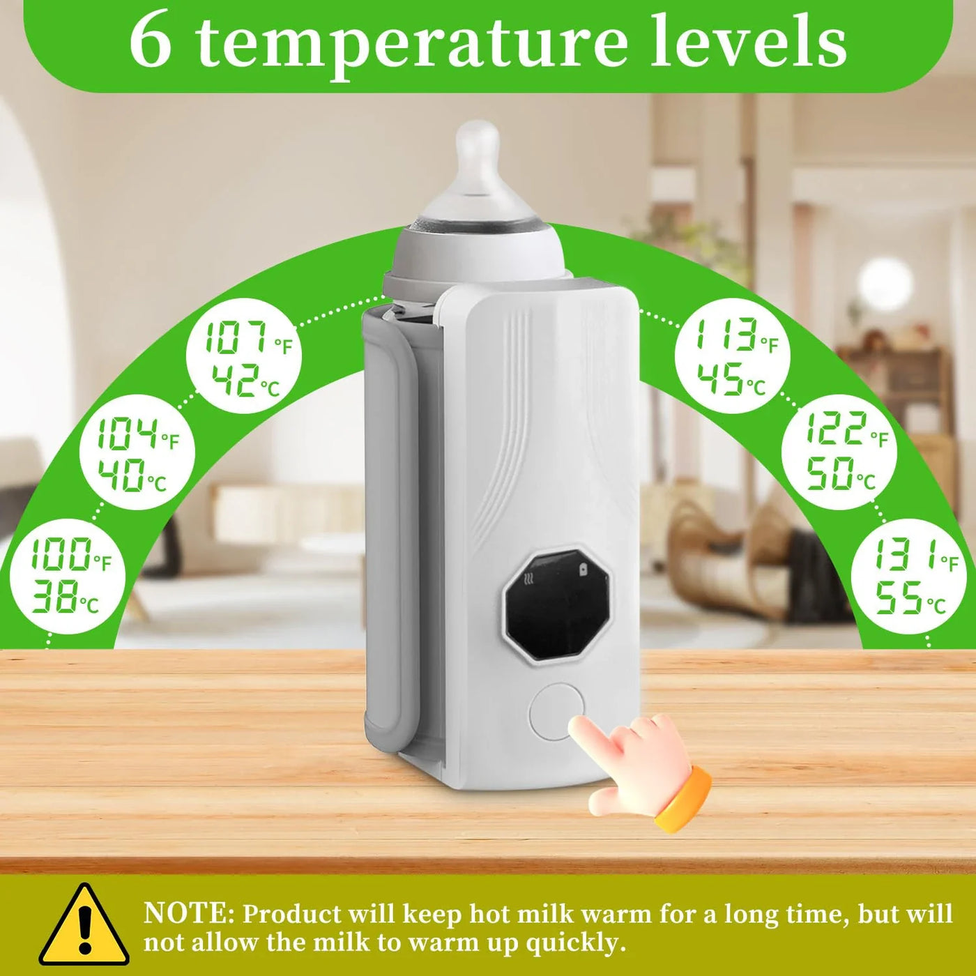 Portable Bottle Warmer with USB Rechargeable Heating