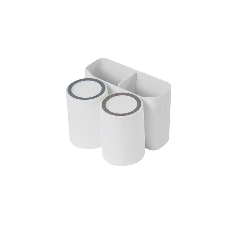 Double Toothbrush Mouthwash Cup Holder Set