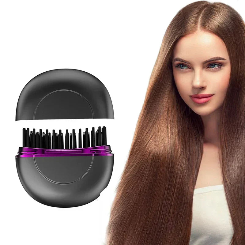 Mini Portable Hair Straightener Brush Comb