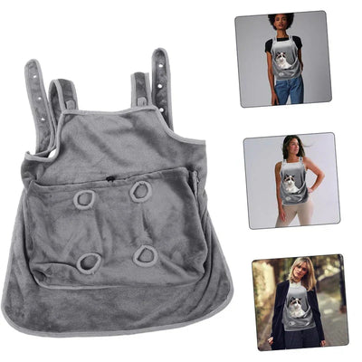 Cozy Hands-Free Pet Carrier Apron with Pockets
