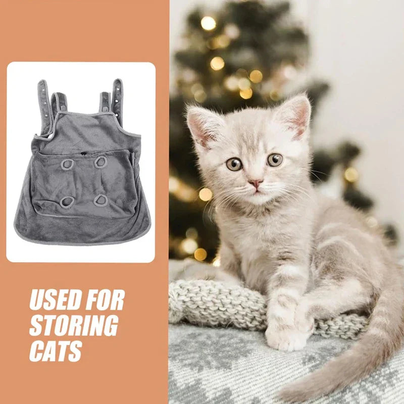Cozy Hands-Free Pet Carrier Apron with Pockets