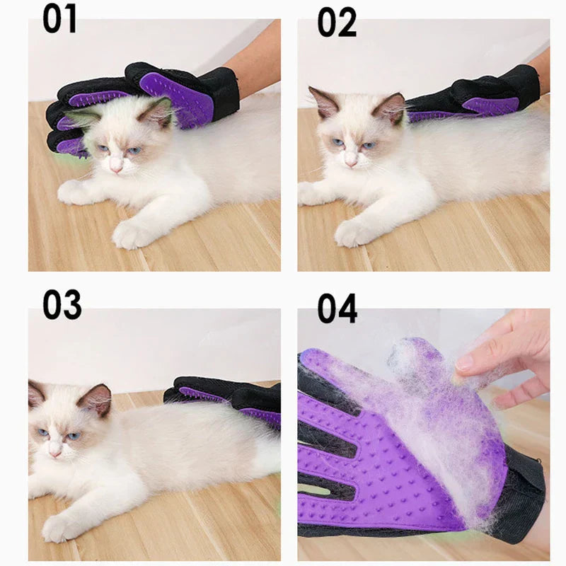 Pet Grooming Glove Brush Mitt Deshedding