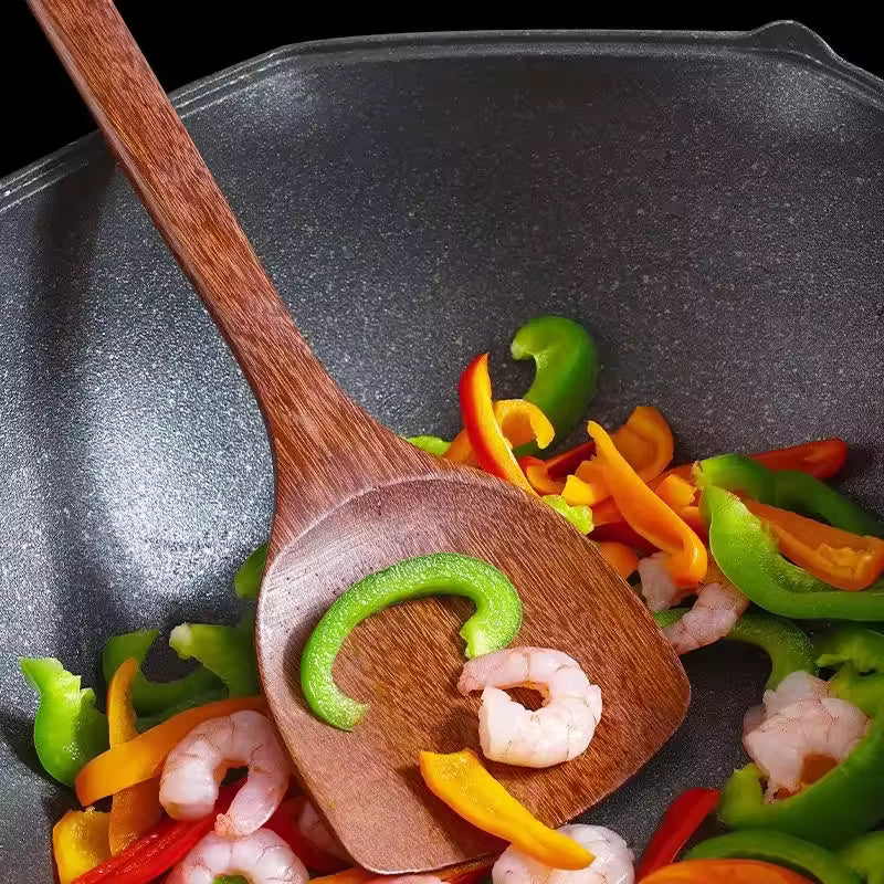 Solid Wood Cooking Utensil Set – Spoon, Spatula & Chopstick Tube