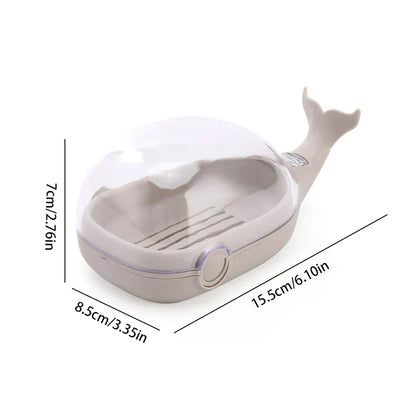 Whale Shape Soap Dish Holder Self-Draining